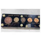 United States type cents in plastic case