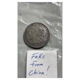 1879 Morgan silver dollar there's a note that