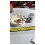 Vintage Bunnykins Dog Bowl & Wimpy Cup