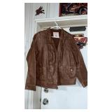 Brown imitation, leather women's 1x jacket