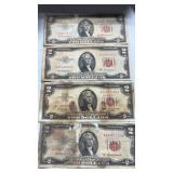 (4). $2 red shell United States. Notes