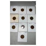(10) mixed date, wheat pennies