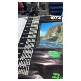 Large, 1972  Burlington Northern calendar 42 x