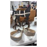 Cowboy themed decorations  horseshoe bookends ,