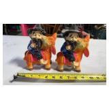 2 Vintage Chalkware Hobo on Donkey Banks, Paint