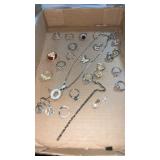 Miscellaneous women's, silver tone, rings,