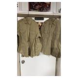 2 Vintage Brown Military Shirts Uniform