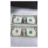 (2) $1 2021 and 2013 series star notes