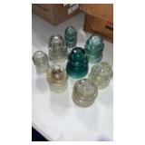 8 glass insulators some chipping