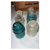 6 glass insulators some chipping