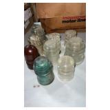 8 glass insulators some chipping