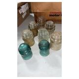 8 glass insulators some chipping