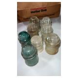 8 glass insulators some chipping