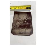 Antique Vintage Tin Type Photo Family