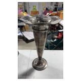 11.5 inches silver plate, trumpet style vase by
