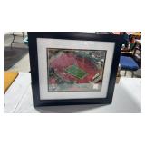 Framed and matted Nebraska football stadium