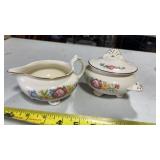Vintage Cunningham & Picket Floral Sugar Bowl &