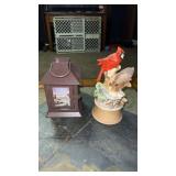Cardinal ceramic music box and small   lantern
