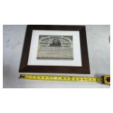 Vintage Antique 1888 Framed Chicago Burlington