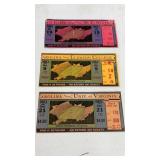 3 Vintage 1963 North Carolina Football Ticket