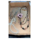 Miscellaneous women's silver tone jewelry