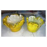 Yellow Murano glass bowls