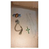 Women's brooch, pen chain, March, 9 25 and cross