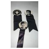 John F. Kennedy pin bags with ribbon