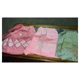 3   hand made  woman's embroidered half aprons
