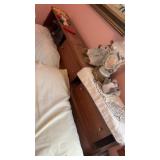 Mid century wooden  full size bed, frame,