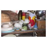 Shelf of Vintage dishes