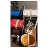 Group of porcelain Christmas houses, church,