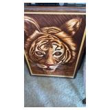 Framed Wild tiger fabric panel time by Wesco