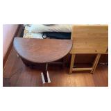 Wooden half moon table approximately 24 x 11 1/2