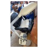 Office chair and floor lamp