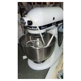 White KitchenAid mixer