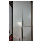 1 piece 4 door White metal cabinet approximately