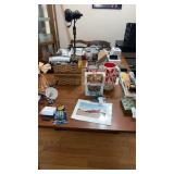 Vintage three leg drop leaf table with 6  chairs