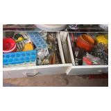 2 drawers of kitchen utensils, and more