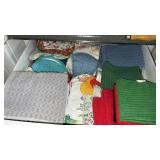 Drawer of dish towels, desk cloths, and more