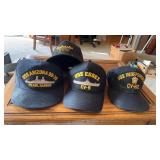 4 Vintage Military Caps Navy USS Arizona & more