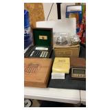 Miscellaneous lot of calculators clocks and more