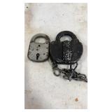 2 Vintage Railroad Padlocks, No Keys 1  is Adlake
