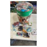 Tin full of miscellaneous happy meal kids toys
