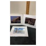 3 Matted art prints of Golden Gate Bridge, in San