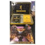 Browning playing cards in tin and Harley Davidson