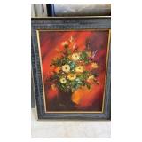 Floral Painting Signed By Kelly, Franed Approx