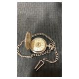 Railroad pocket watch with chain