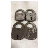 4 Vintage Padlocks No Keys