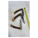 3 Stainless Steel Pocket Knives